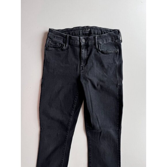 MOTHER The Looker Ankle Fray Blackbird Cropped Mid Rise Skinny Jeans, Size 27 - Picture 6 of 16